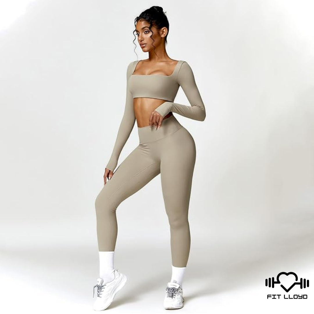 Yoga Set - Cropped Long Sleeve