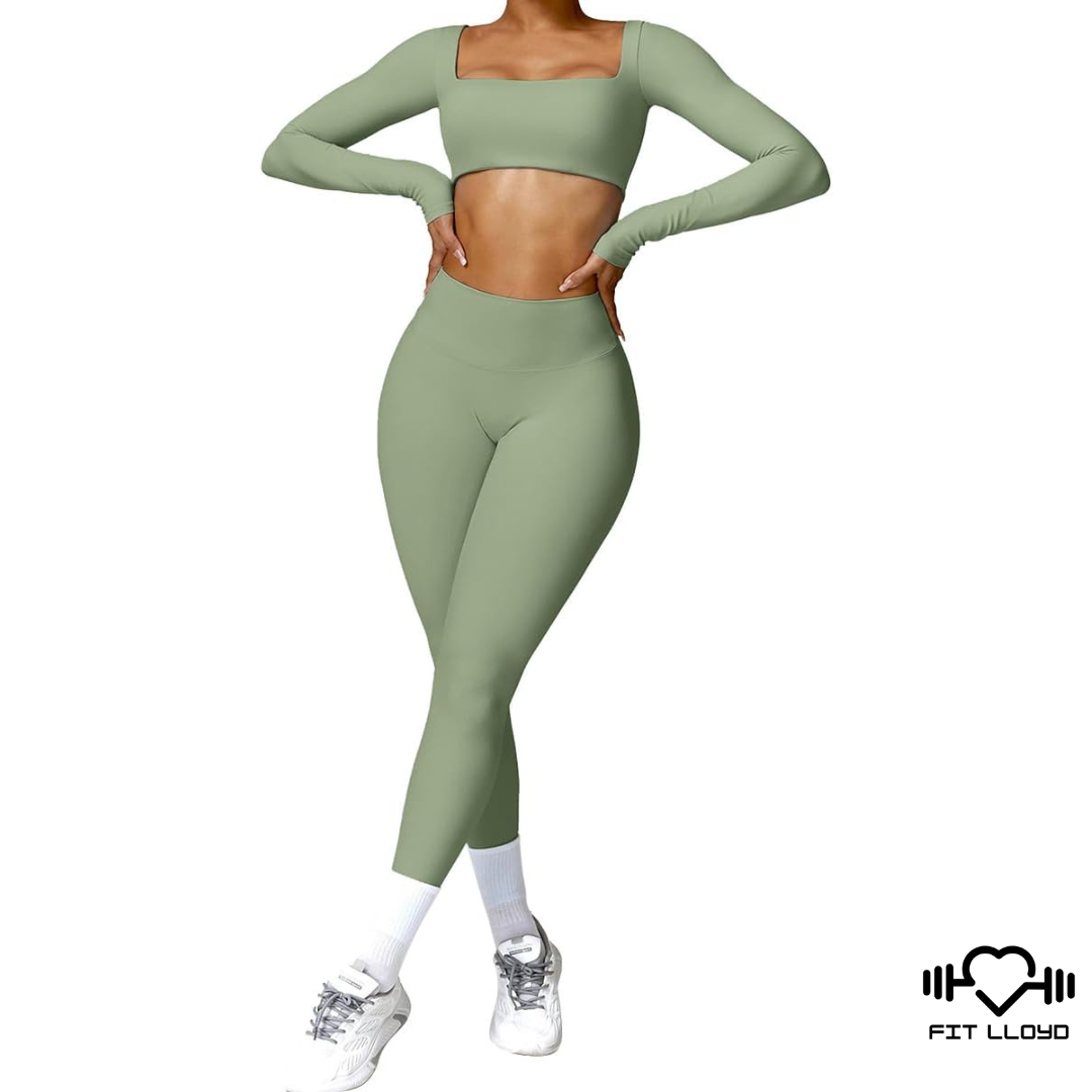 Yoga Set - Cropped Long Sleeve